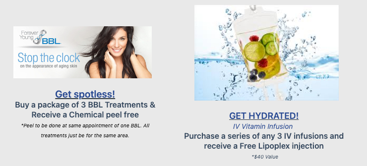 BBL and IV Therapy Specials - August Specials